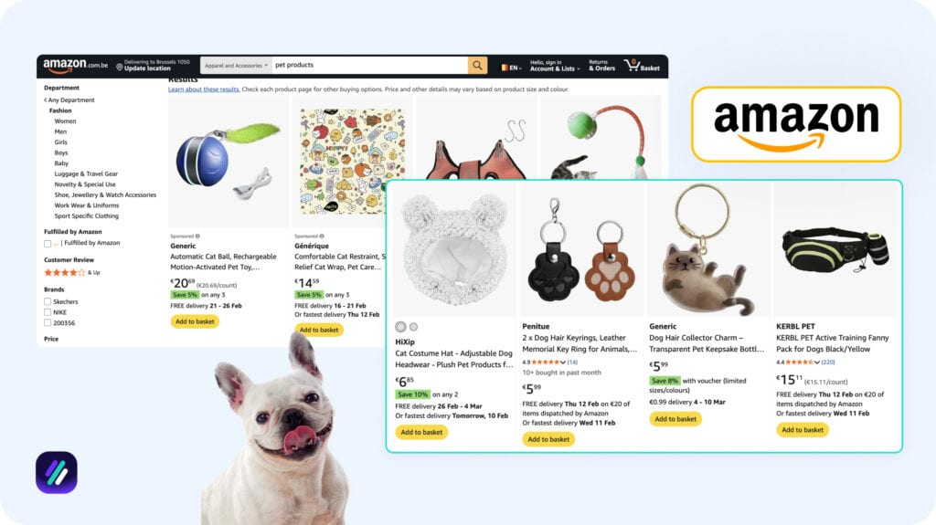 Best dropshipping supplier for pet supplies is Amazon
