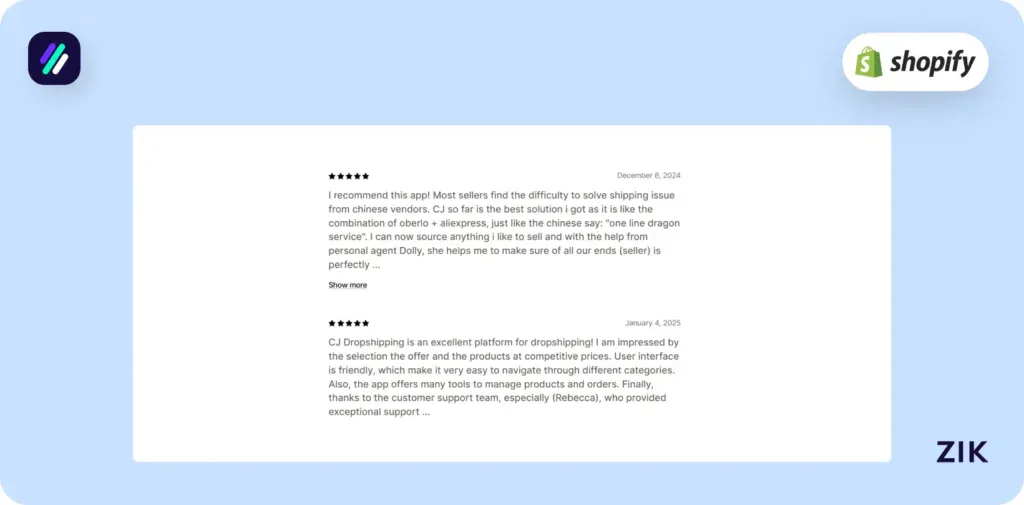 CJ Dropshipping reviews