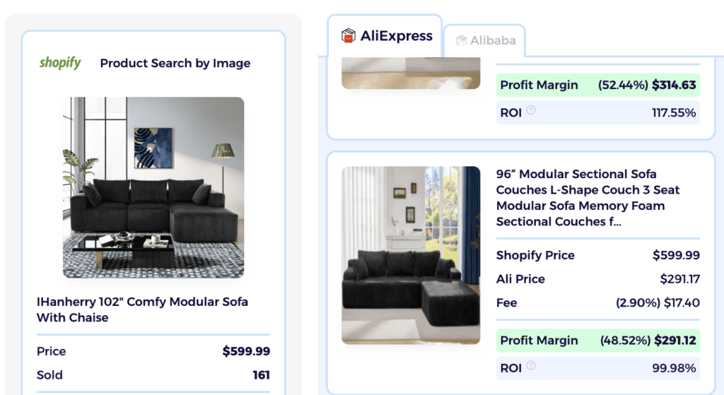 High margin dropshipping niche sofa and furniture