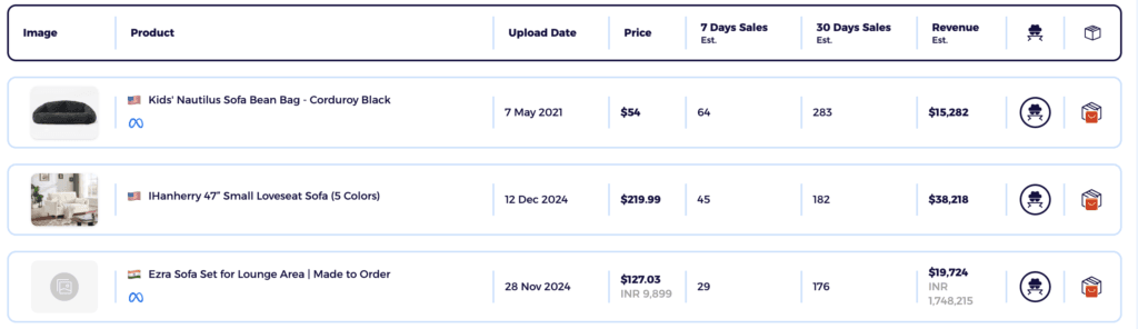High margin dropshipping product sofa and furniture