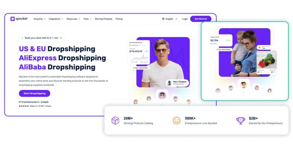 Minea alternatives and competitors Spocket platform