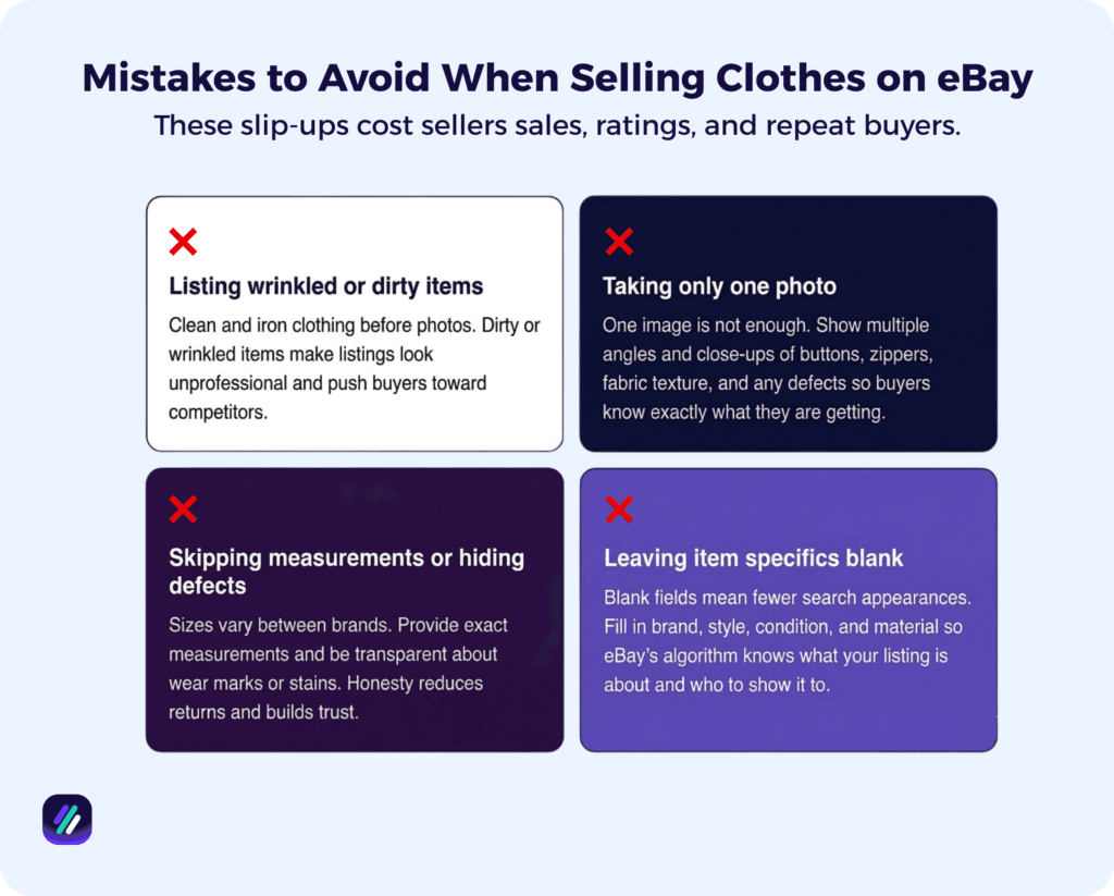 Mistakes to Avoid When Selling Clothes on eBay