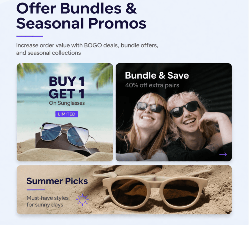 Offer Bundles and Seasonal Promos on dropshipping sunglasses