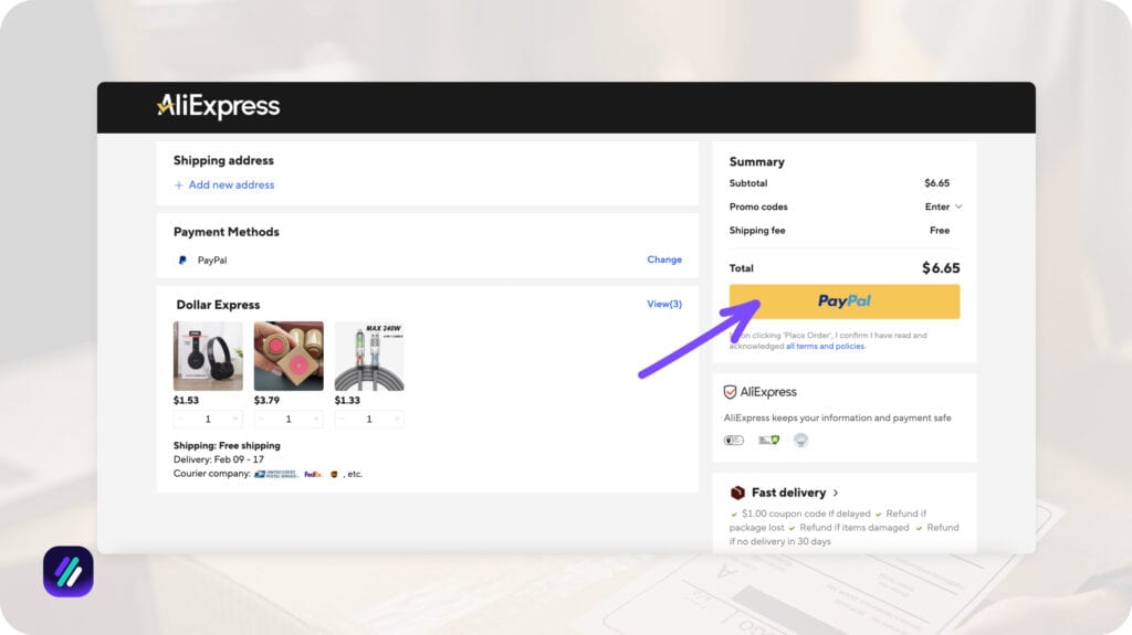 PayPal checkout Aliexpress when finding dropshipping suppliers