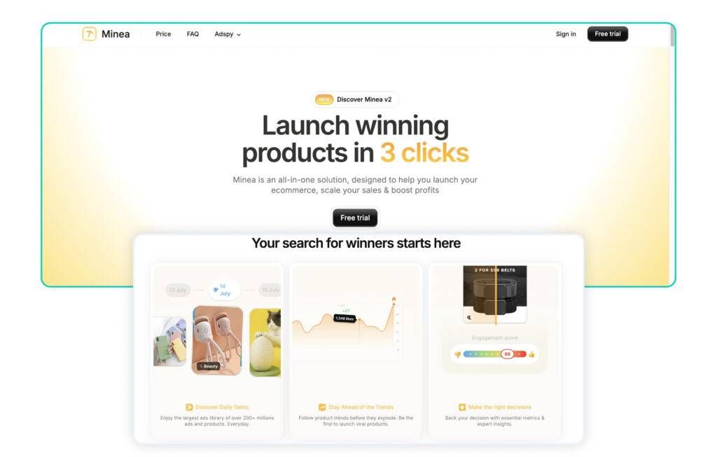 Sellercount alternatives and competitors Minea platform