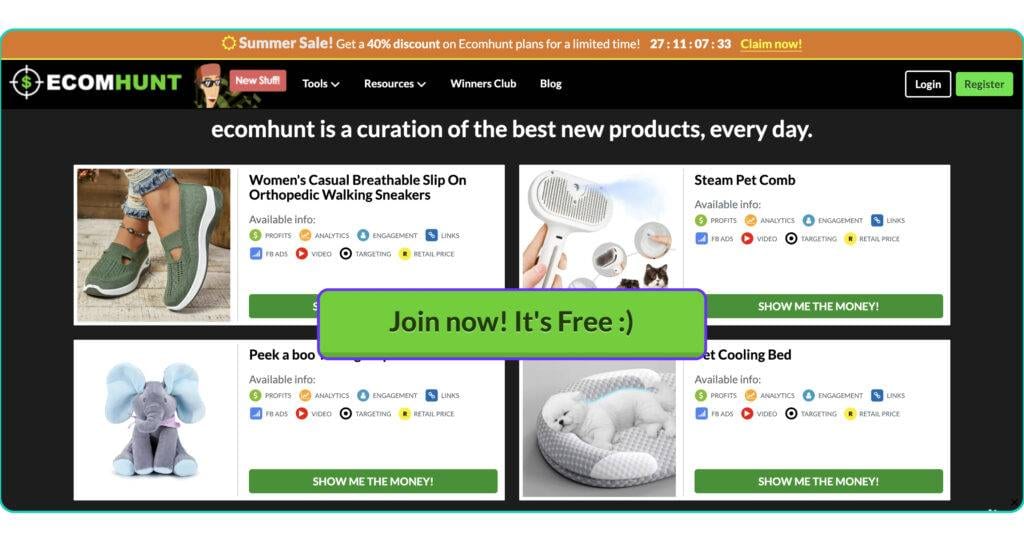 Shophunter alternatives and competitors Ecomhunt platform
