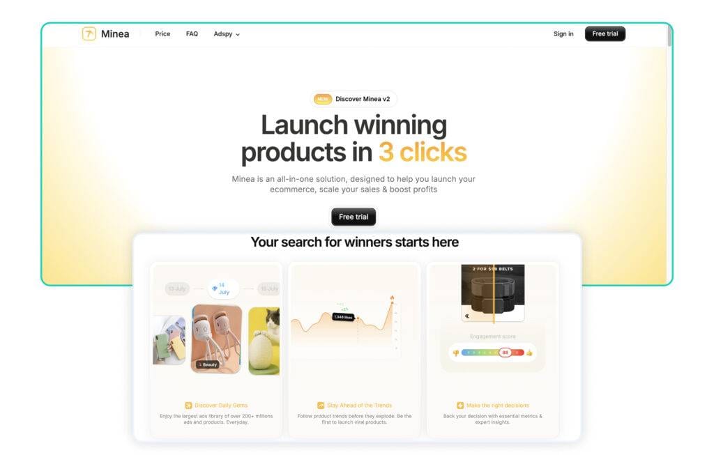 Spocket alternatives and competitors Minea platform