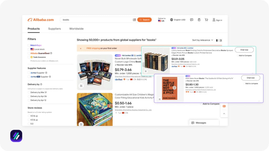 alibaba for dropshipping books suppliers