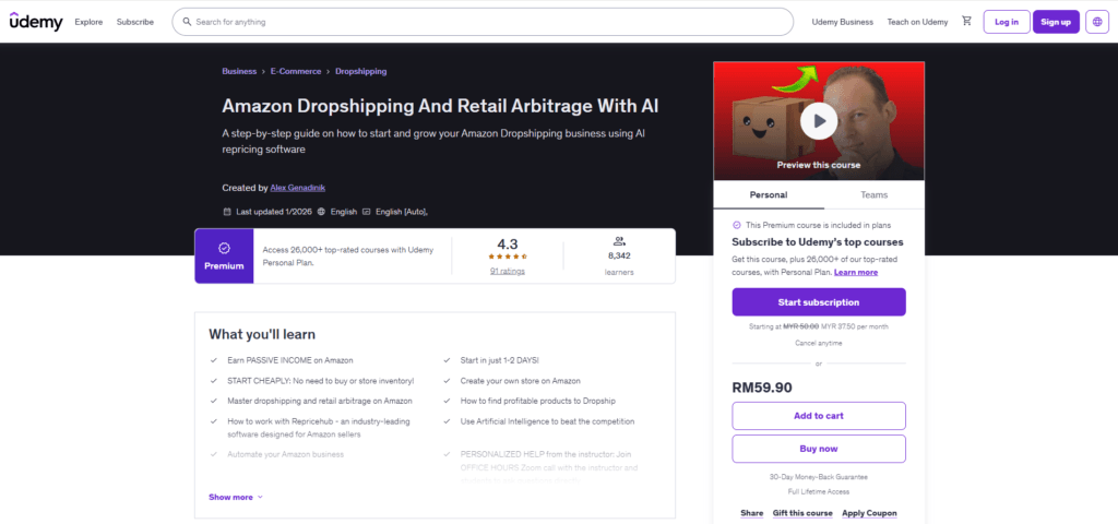 amazon dropshipping and retail arbitrage with ai dropshipping course
