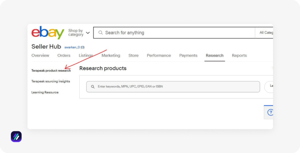 amazon to ebay native product research tool terapeak