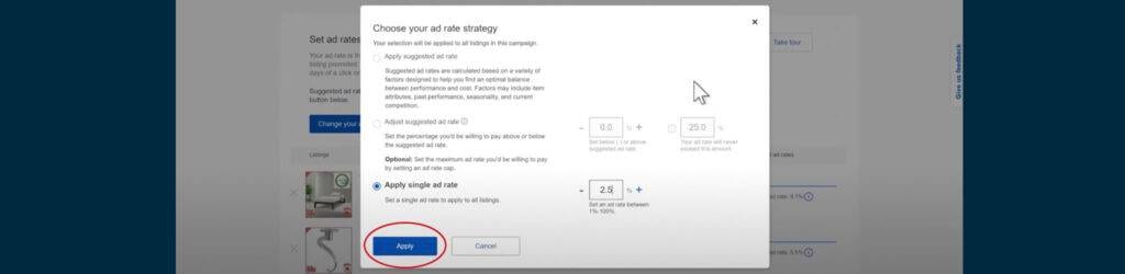 apply single ad rate strategy