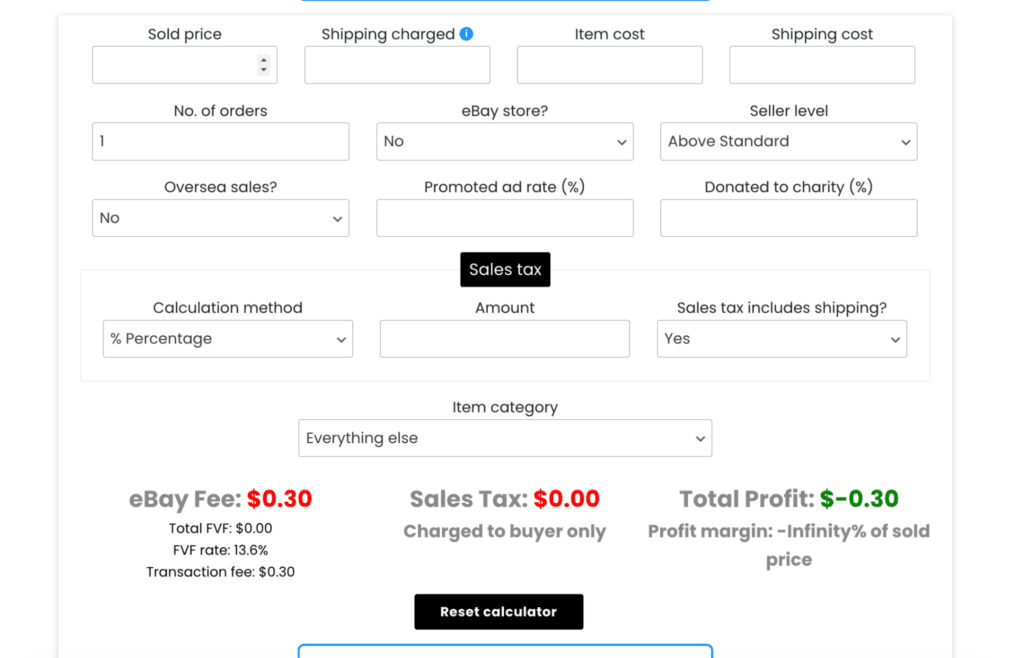 best eBay fee calculators ebayfeescalculator com
