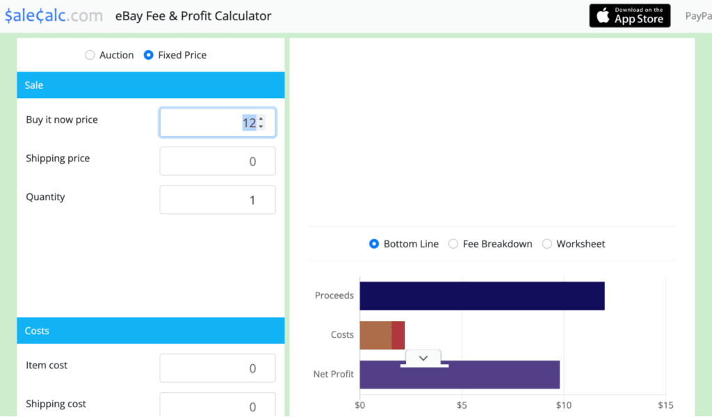 best eBay fee calculators salecalc