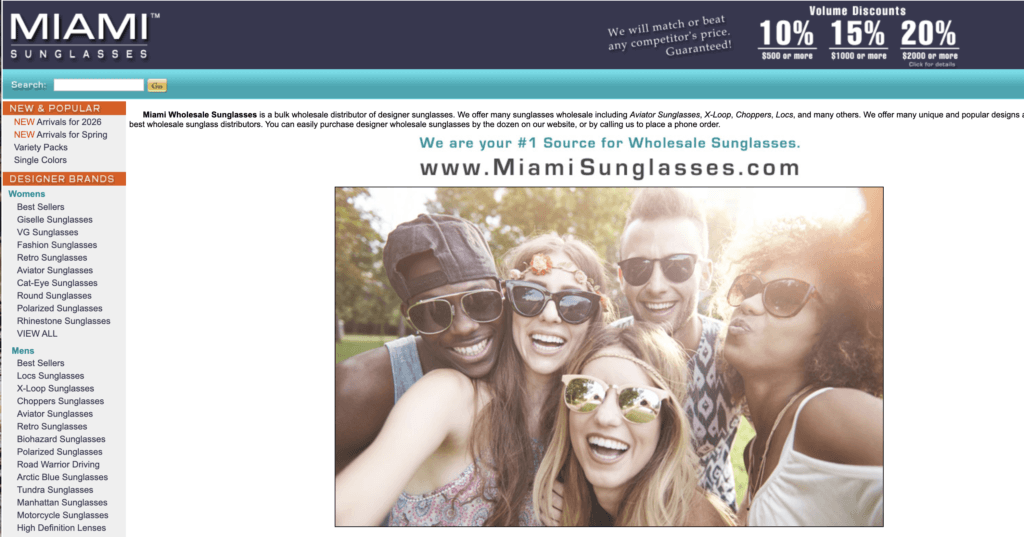 best sunglasses dropshipping supplier Miami sunglasses