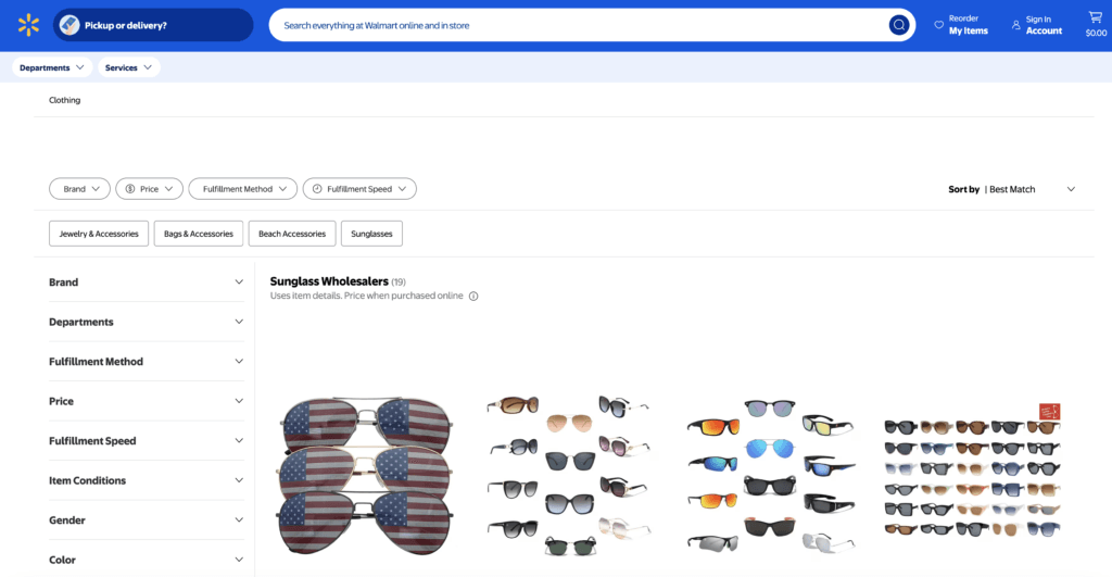best sunglasses dropshipping supplier Walmart