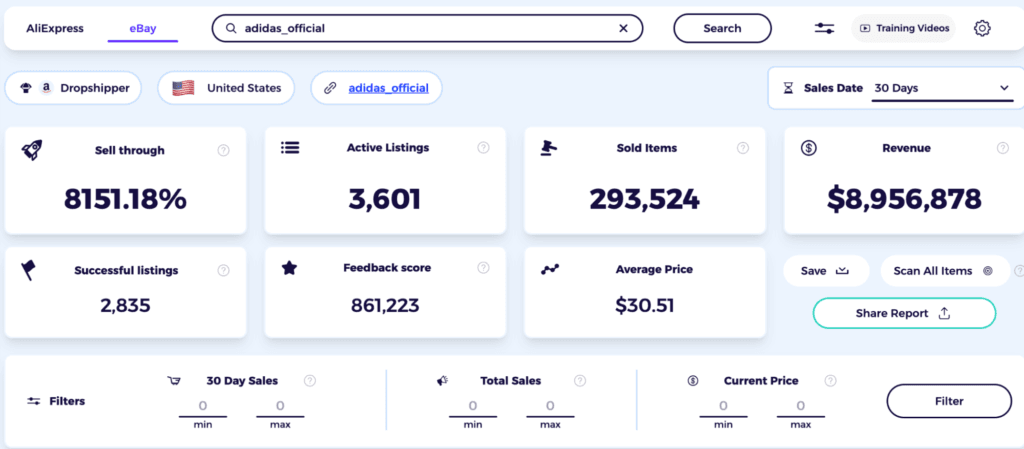 check ebay competitors when selling clothes on ebay