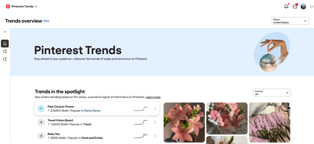 check pinterest rrends with numbers of saves and coments to asses and find winning products to dropship