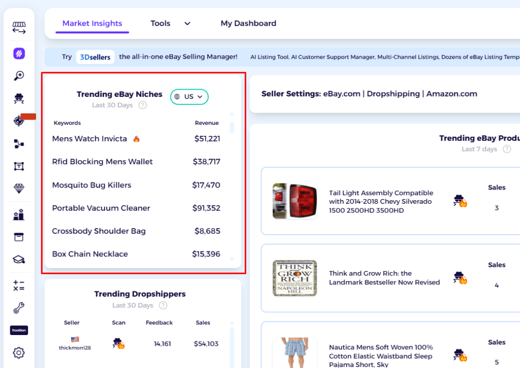 check zik analytics ebay market insights before choosing suppliers from CJdroshipping