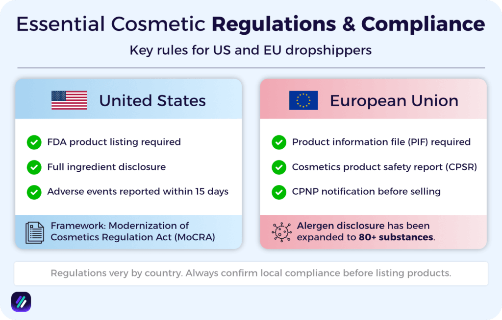 cosmetics regulations to know before dropshipping it