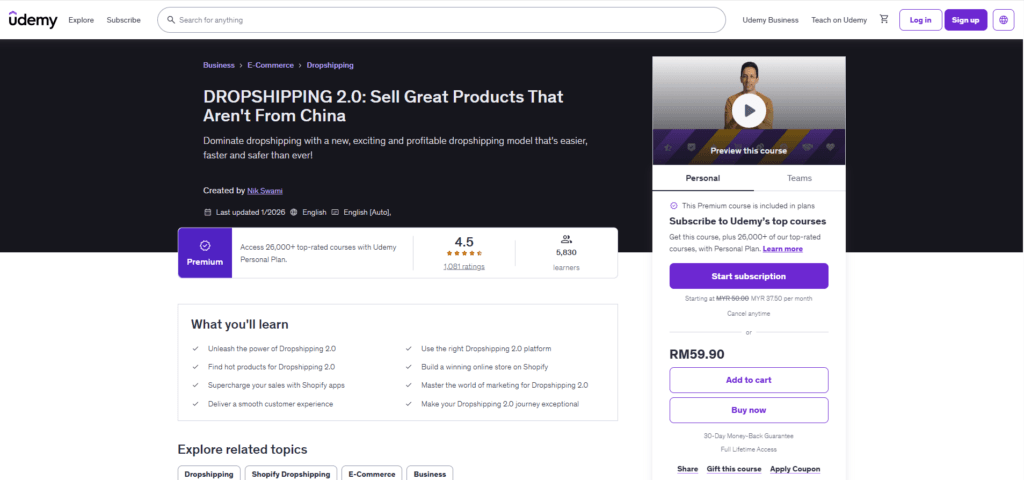 dropshipping 2.0 one of the dropshiping courses