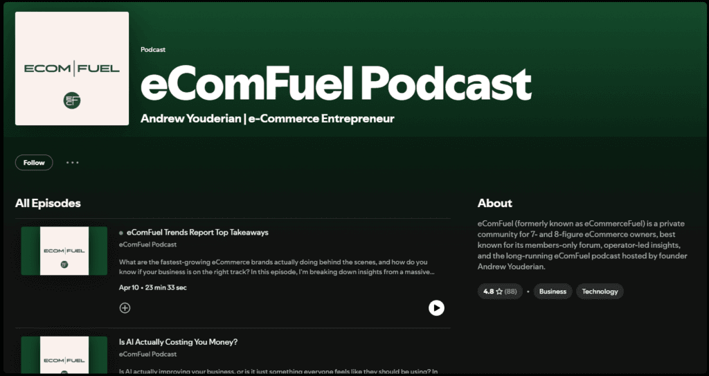 eComFuel Podcast one of the dropshipping podcasts