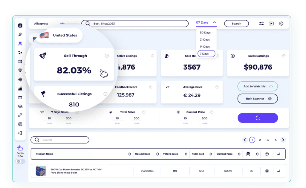 ebay competitor research sell-through rate