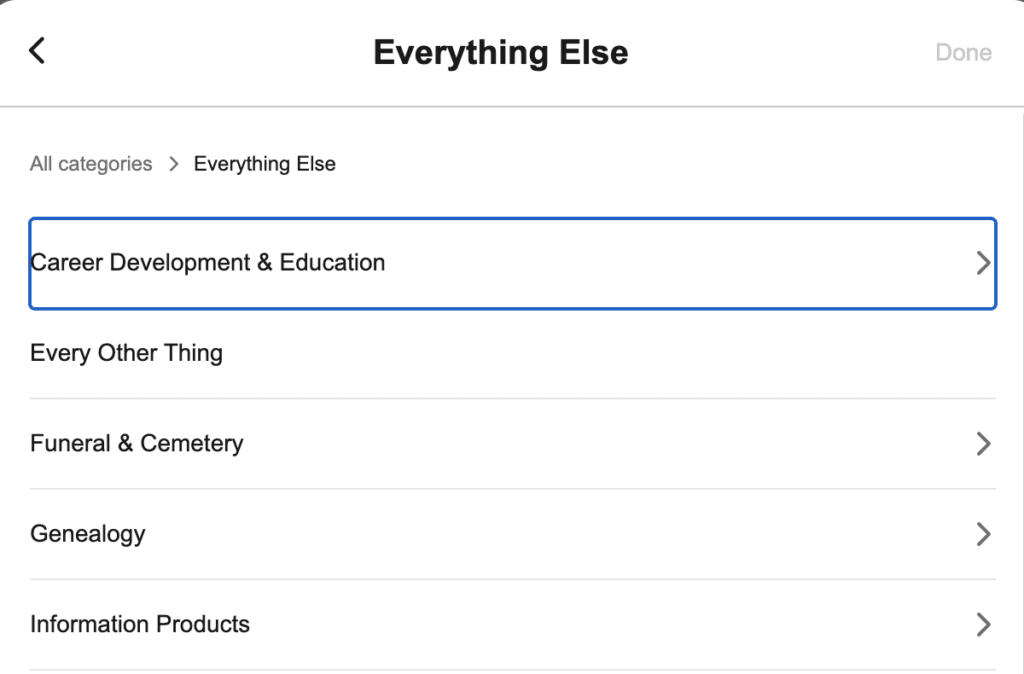 ebay digital product category everything else