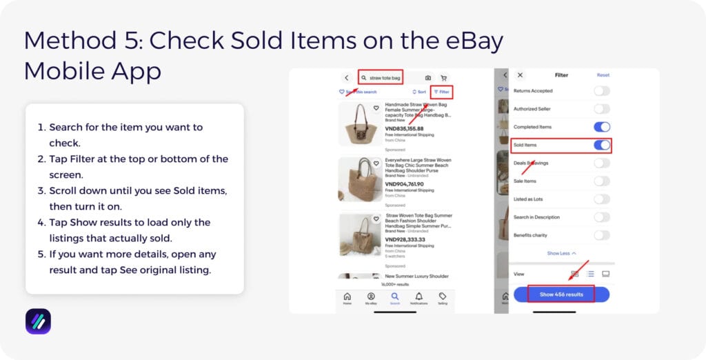 ebay sold listings mobile