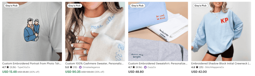 go to etsy finds in the trending section to find products to sell on shopify