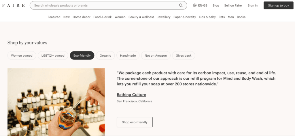 go to faire and gelato to find local manufacturers posting their brand