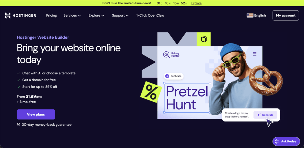 hostinger dropshipping website builders