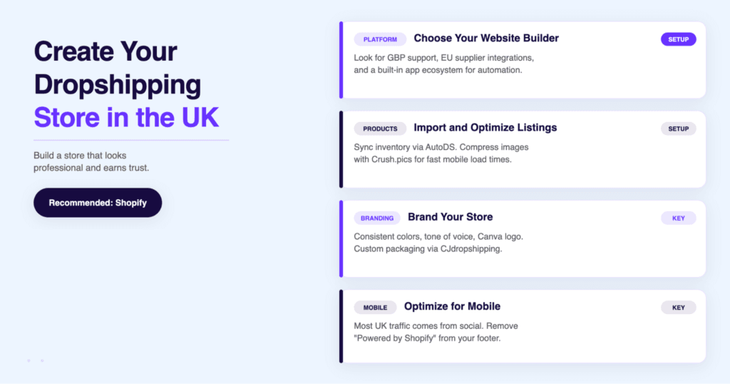 how to create your dropshipping store in the UK