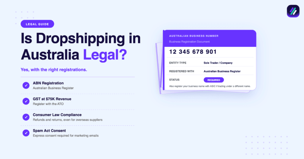 is dropshipping legal in australia