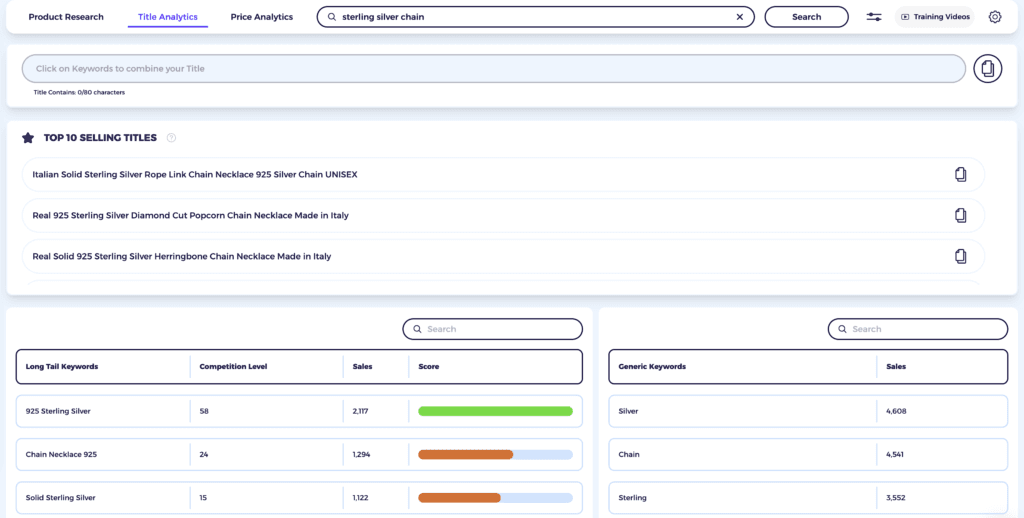 jewelry title analytics zik ebay title builder