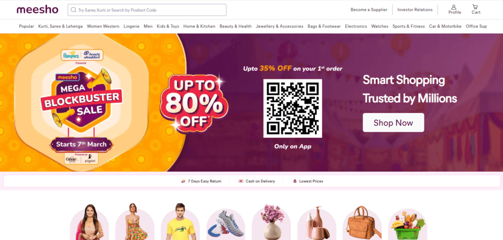 meesho is one of the indian dropshipping suppliers