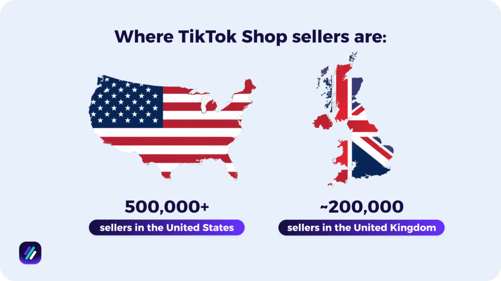 number of tiktok sellers in the US and UK