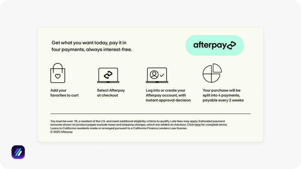 one of the best dropshipping software for payments and subscriptionsis afterpay