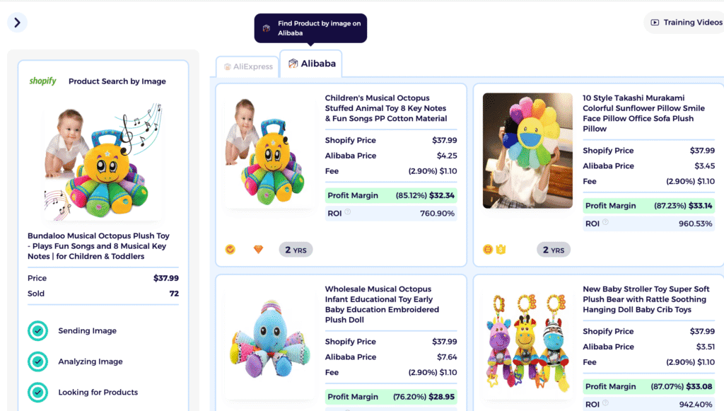 search alibaba by image zik image search and click on Alibaba tab