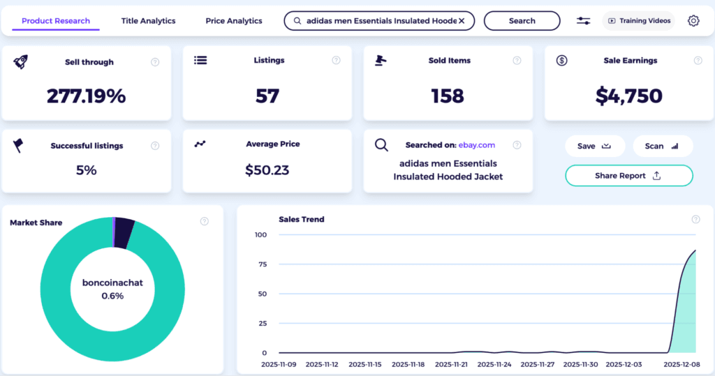 see data of product you want to reearch from