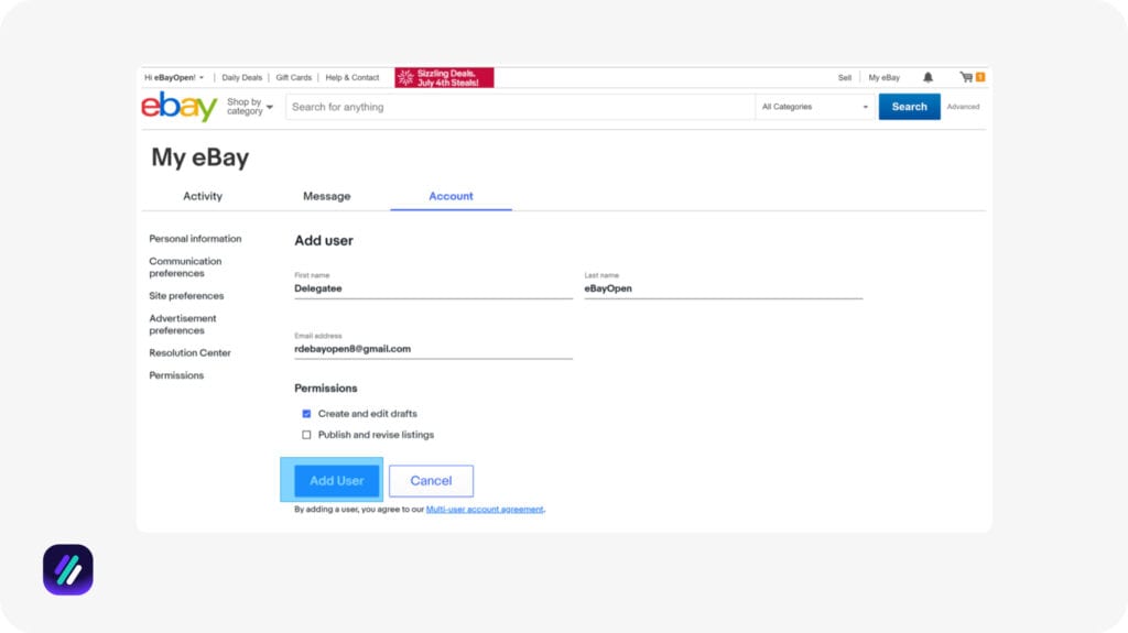 setting up ebay account to dropship from amazon to ebay