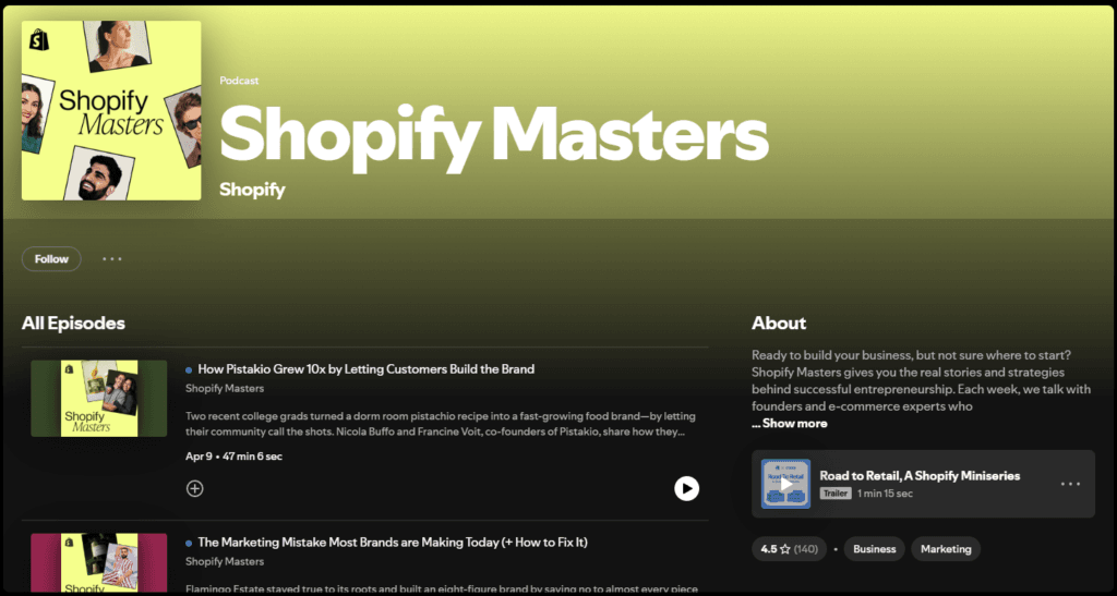 shopify master one of the shopify podcasts
