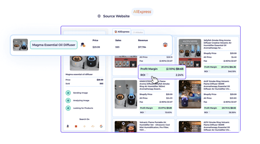 use aliexpress AI suppliers matching tool to find products to droship from aliexpress to ebay