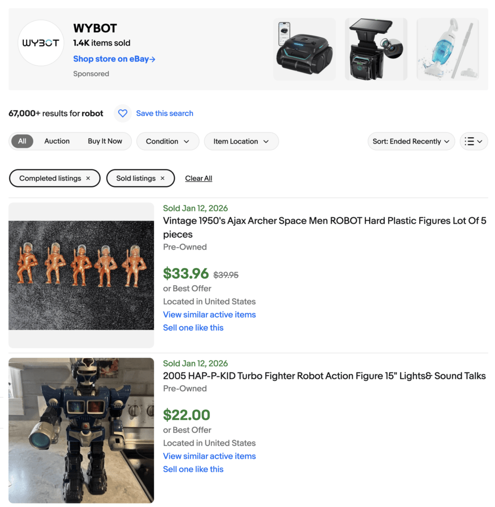 use ebay own data check sold listings of a store