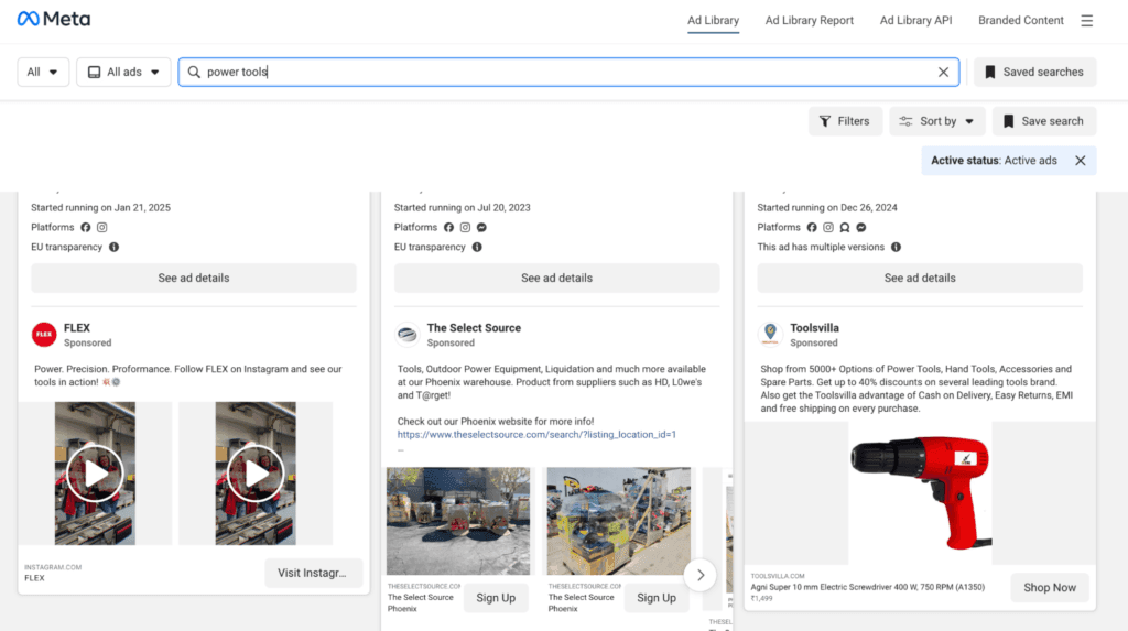 use meta ads library and see their marketing strategy to find products to sell on shopify