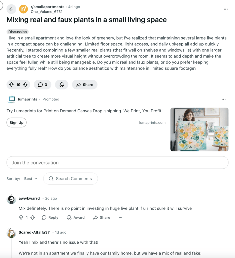 use subreddit to find dropshipping furniture niches