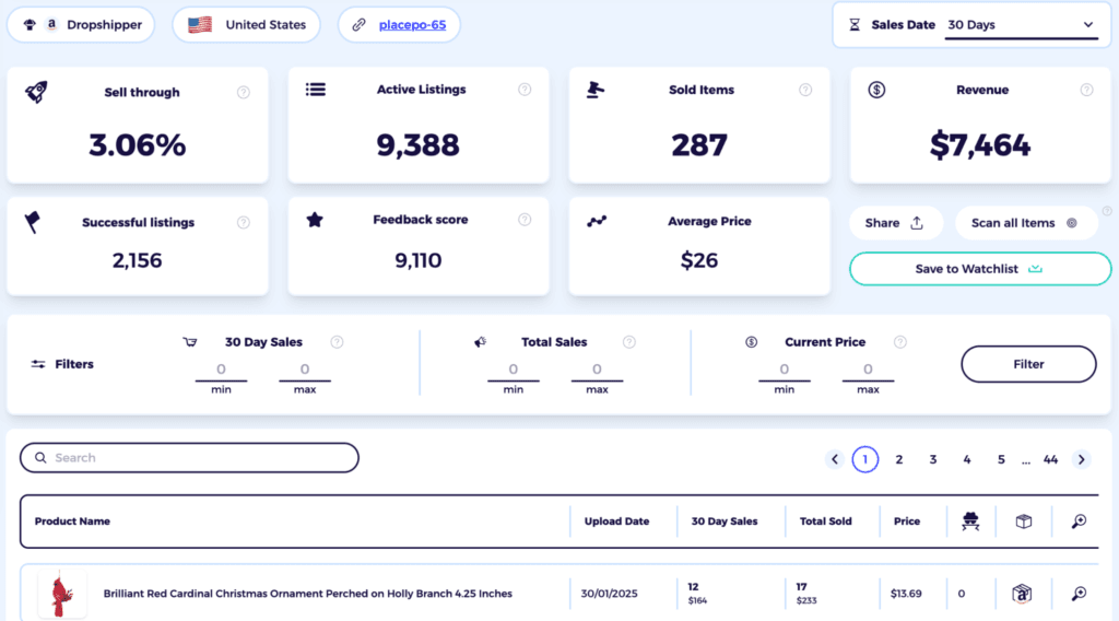 use zik competitor research tool on ebay to spy on ebay competitor performance