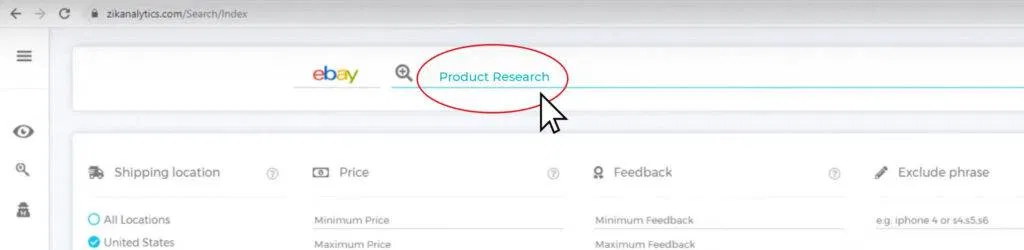 Go to the Product Research tool