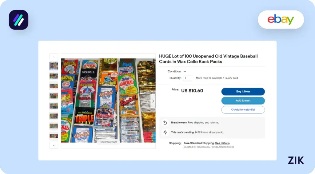 Lot of 100 Unopened Old Vintage Baseball Cards