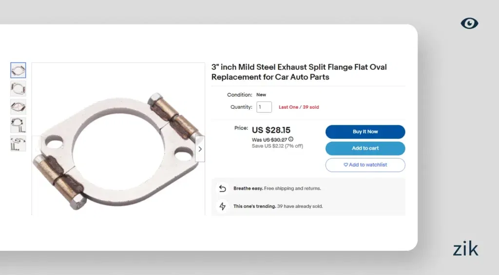 Mild Steel Exhaust Split Flange Flat Oval Replacement for Car Auto Parts