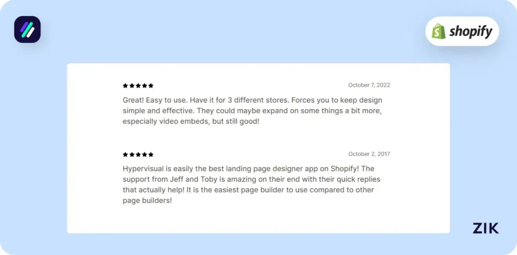 Shopify Page Builder Apps Hypervisual reviews 